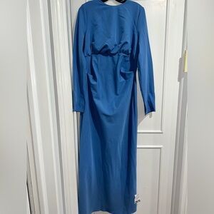 Elegant Blue Long Sleeve Dress